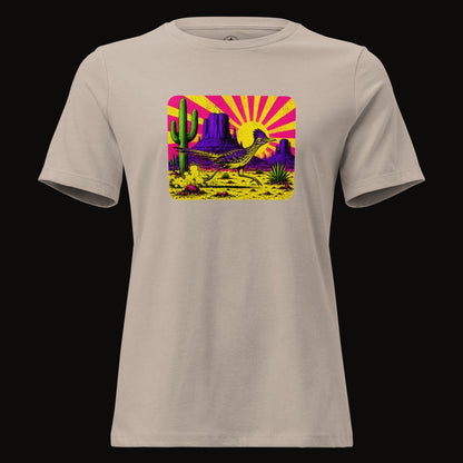 Heather Stone tee with the Neon Roadrunner Monument Valley graphic