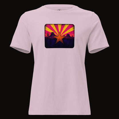 Light Violet tee with the Neon Arizona Flag Star graphic
