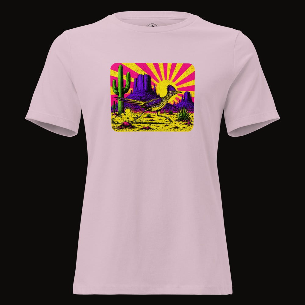 Light Violet tee with the Neon Roadrunner Monument Valley graphic