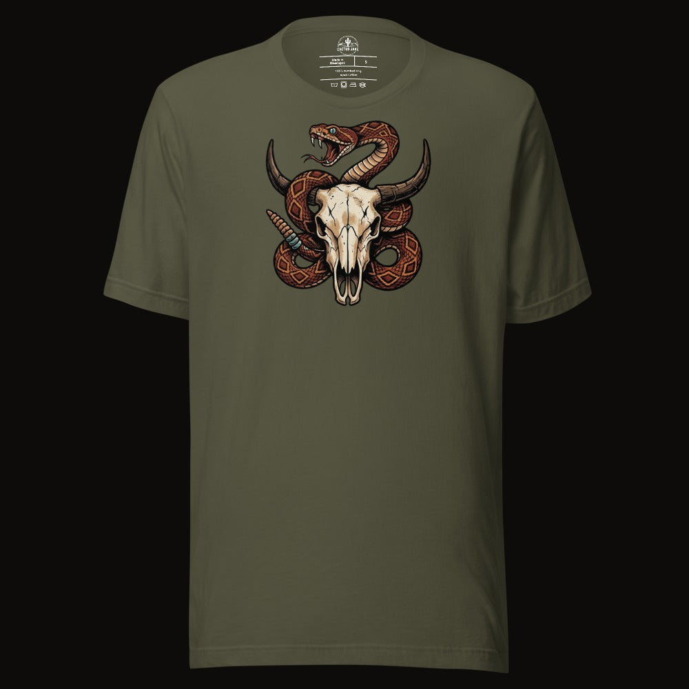 Rattlesnake Bison Skull Tee