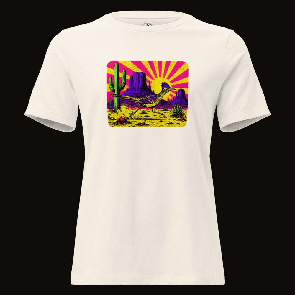 Natural tee with the Neon Roadrunner Monument Valley graphic