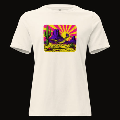 Natural tee with the Neon Roadrunner Monument Valley graphic