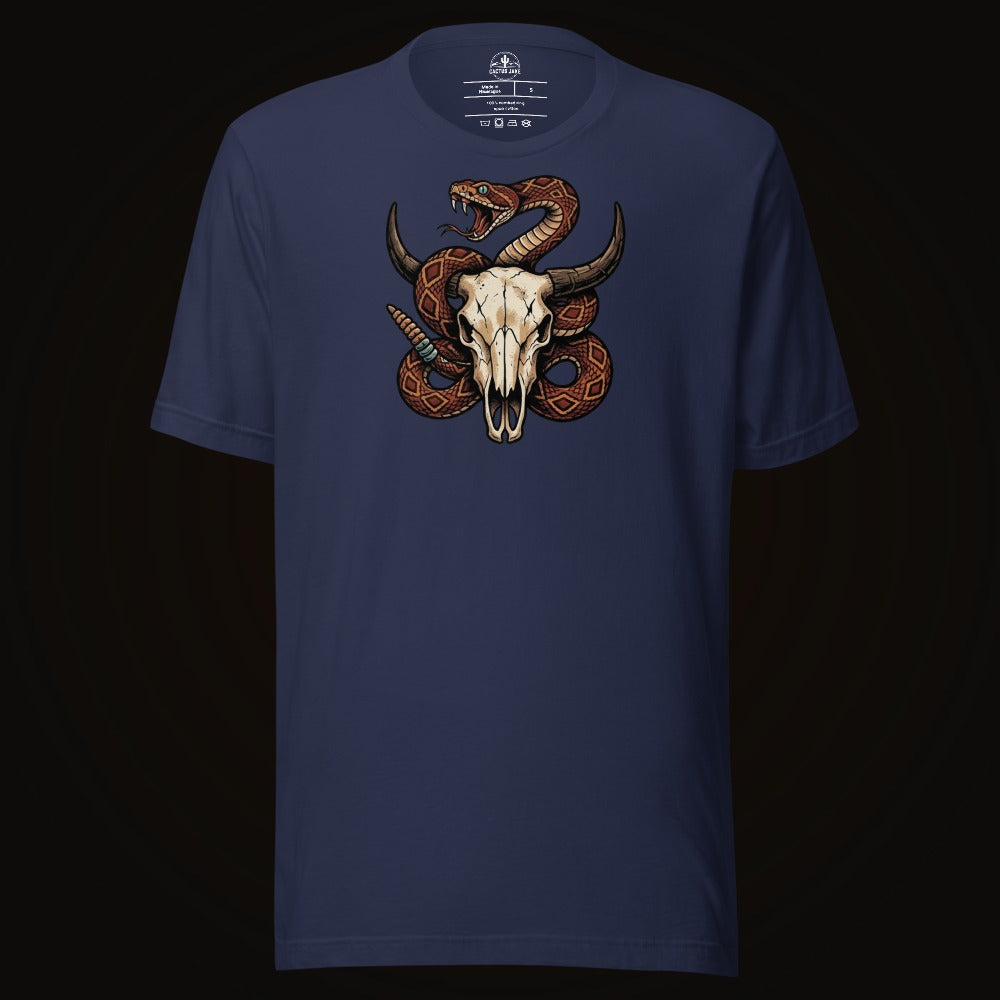 Rattlesnake Bison Skull Tee