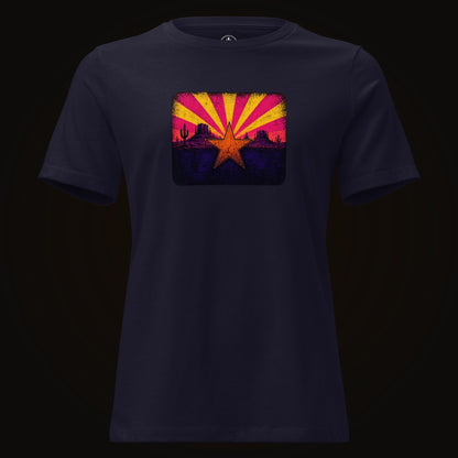 Navy tee with the Neon Arizona Flag Star graphic