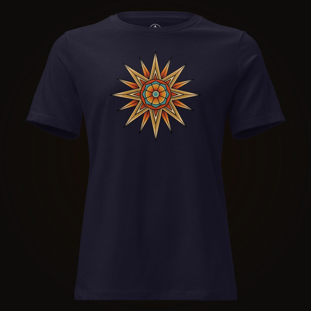 Navy tee with the Desert Mandala Star graphic
