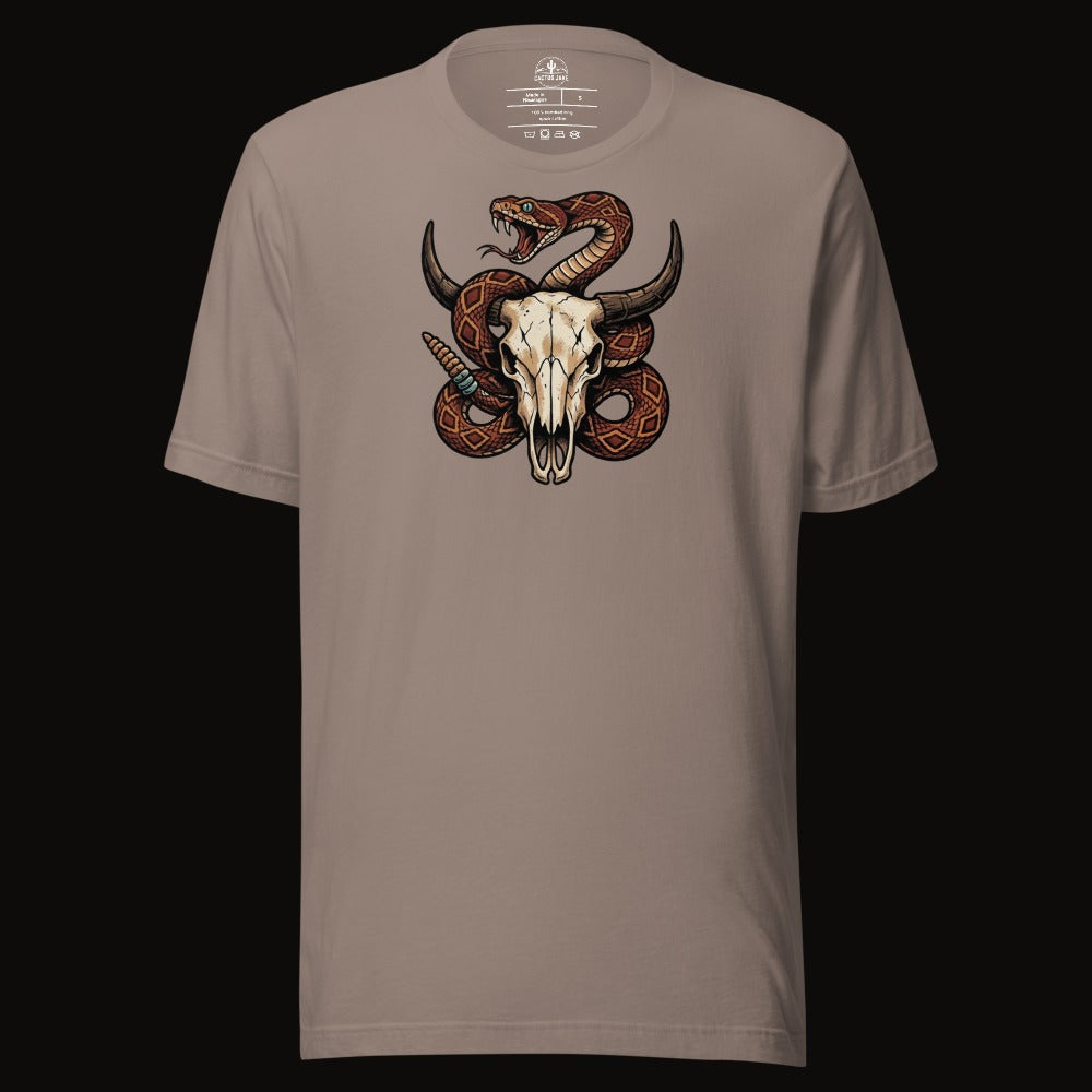 Rattlesnake Bison Skull Tee