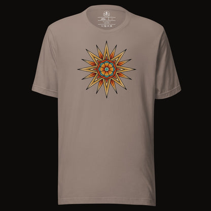 Pebble tee with the Compass Star Mandala graphic
