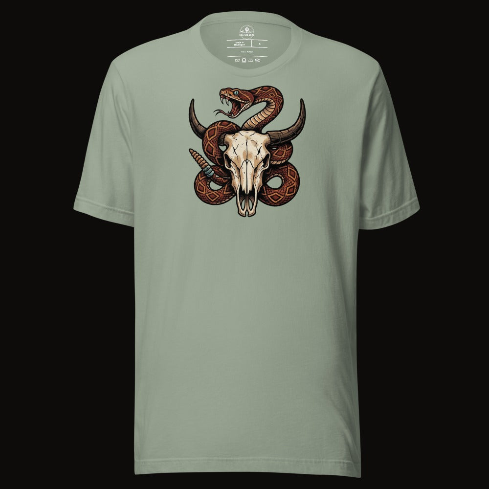Rattlesnake Bison Skull Tee
