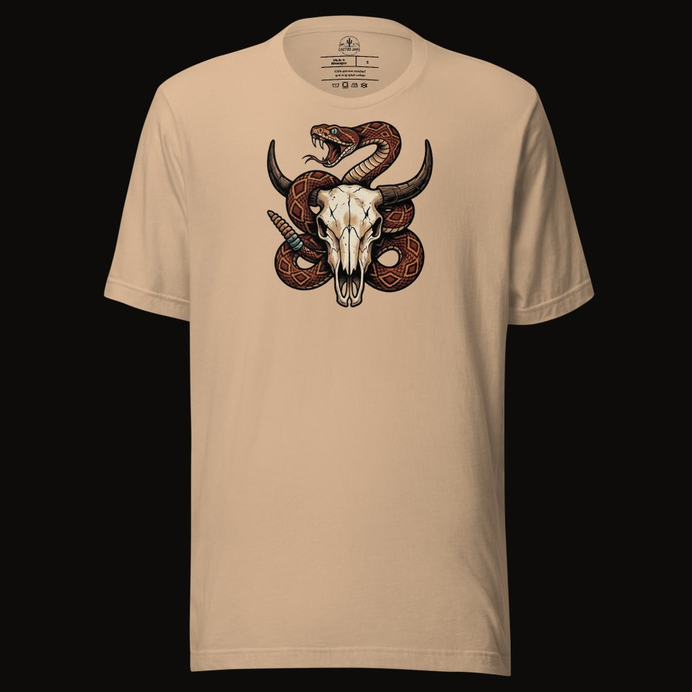Rattlesnake Bison Skull Tee