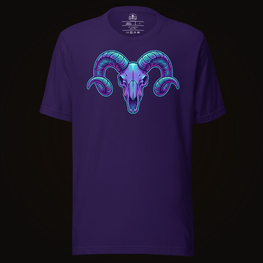 Synthwave Ram Skull Tee