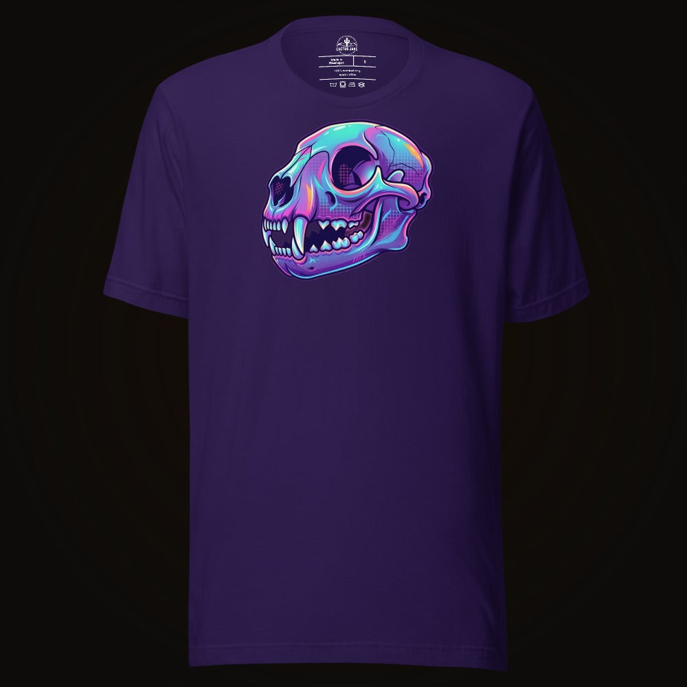 Vaporwave Mountain Lion Skull Tee