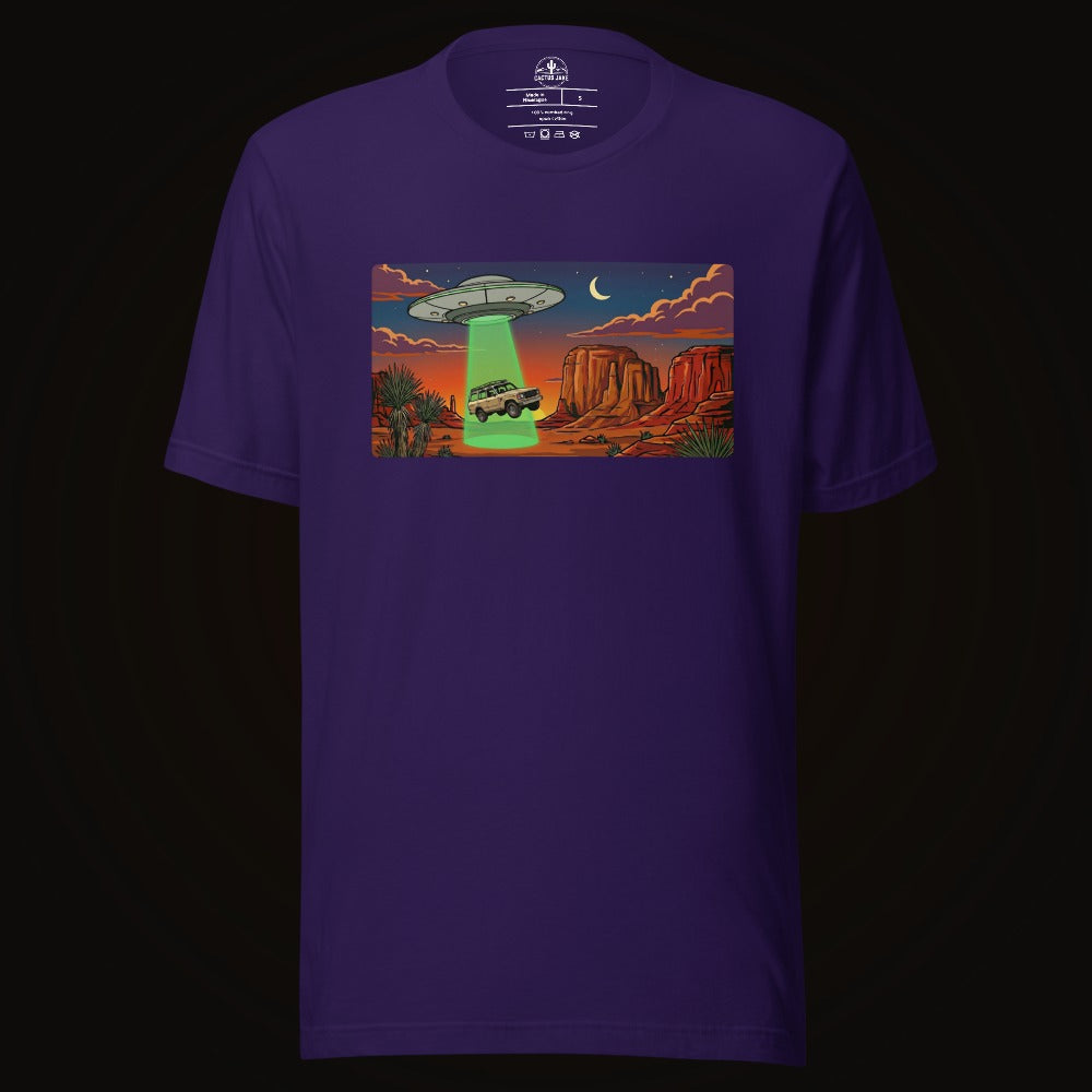 Team Purple tee with the Desert Abduction Cruiser graphic