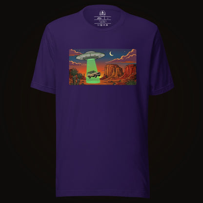 Team Purple tee with the Desert Abduction Cruiser graphic