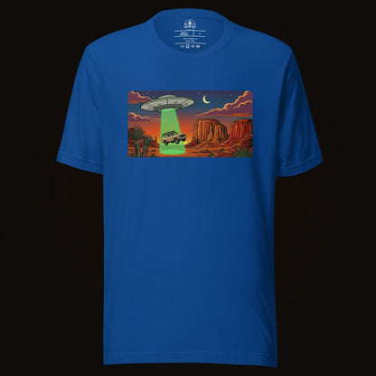 True Royal tee with the Desert Abduction Cruiser graphic